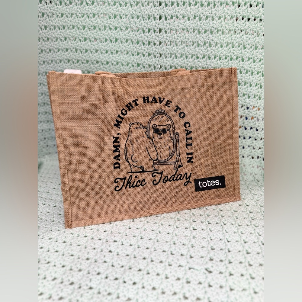 Burlap Tote Bag: Call In Thicc